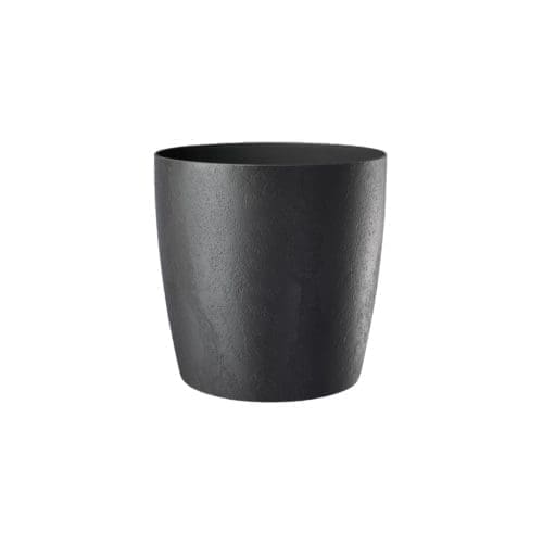 Pot noir décoratif avec roulettes. Pot décoratif pour intérieur et extérieur. Pot pour plantes et fleurs. Pot horticole.